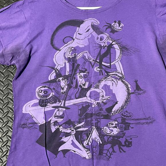 Disney Nightmare Before Christmas Purple Graphic Casual Cotton T-Shirt Womans S‎ - Picture 2 of 7
